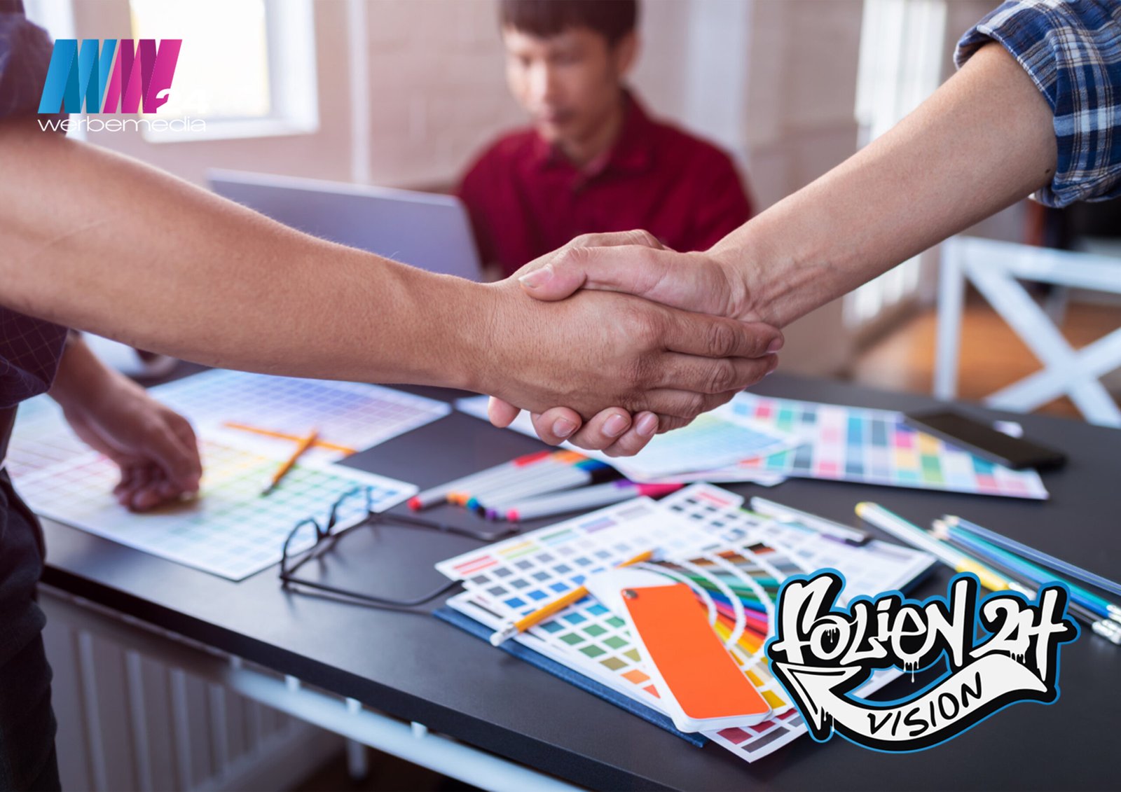 Als Partner von FolienVision 24 integrieren Sie professionelle Folien- und Werbetechnikleistungen in Ihr eigenes Angebot.